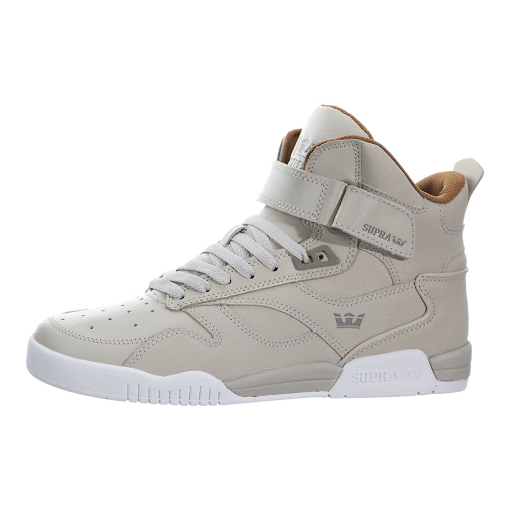 Baskets Montantes Supra Bleeker Grise Tan Khaki/White Homme | YYN-40993844